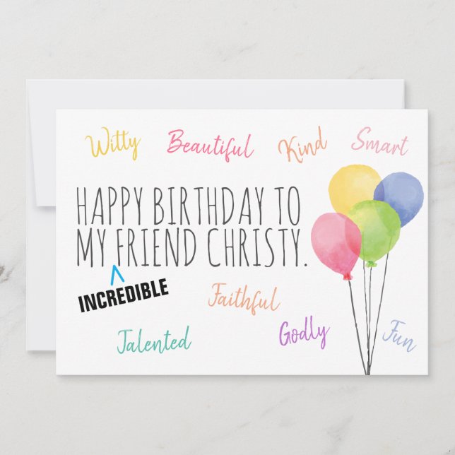 Ami Anniversaire, Tu Es Incroyable ! Carte (Devant)
