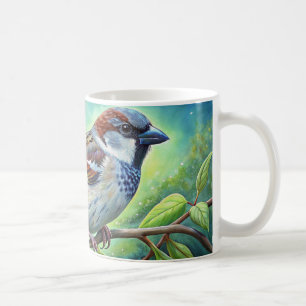 Ami en plumes : Mug en céramique du moineau de la