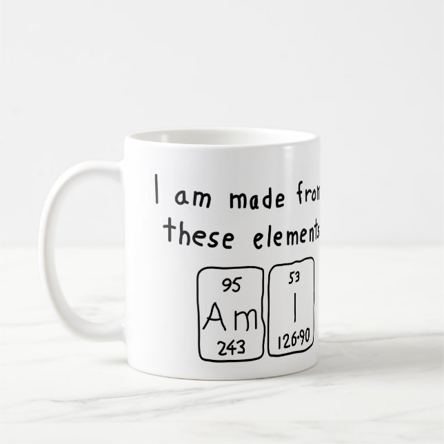 Ami periodic table name mug (Left)
