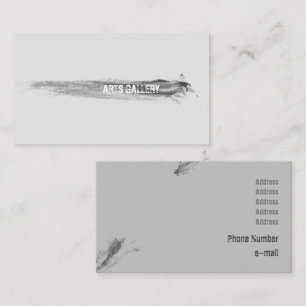 Amiable Grey Brushstrokes Stains Hand Drawn Art Business Card
