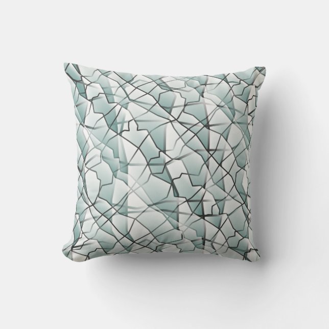 Amiable Greyscale Geometric Mesh Effect Tote Bag Throw Pillow (Front)