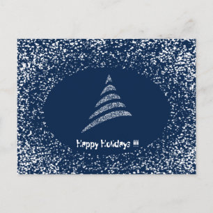 Amiable Monochrome Artistic Christmas Tree Holiday Postcard