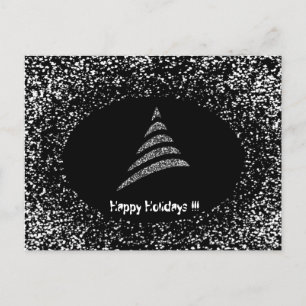 Amiable Monochrome Artistic Christmas Tree Holiday Postcard