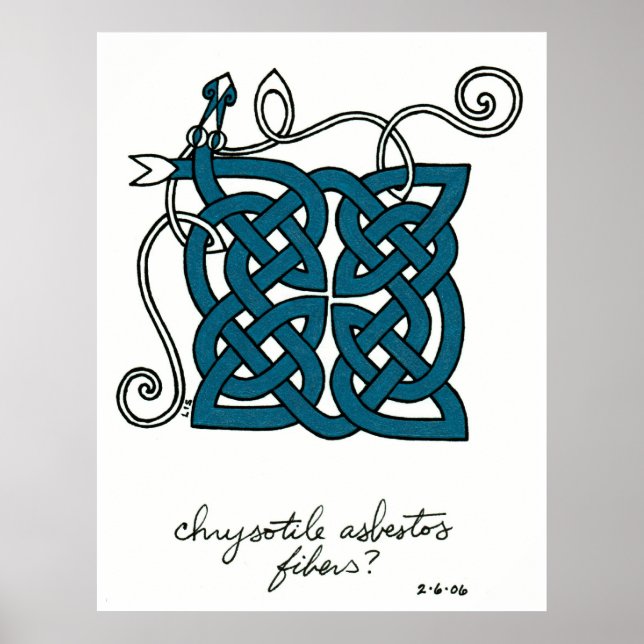 Amiante chrysotile Impression en fibre (Devant)