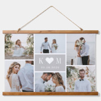 Amiante Initiales Couple Photo Tapisserie murale