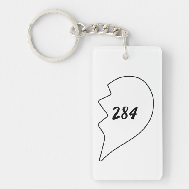 Amicable Numbers (220 284) Ceramic Ornament Keycha Keychain (Front)