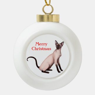 Amical Jeune Siamese Chat Noël Ornement
