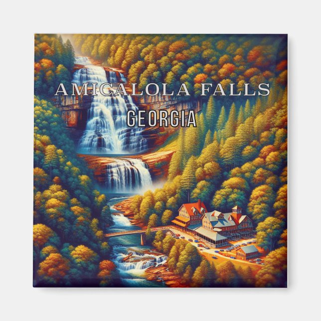 Amicalola Falls Georgia Souvenir Frigo Magnet (Devant)