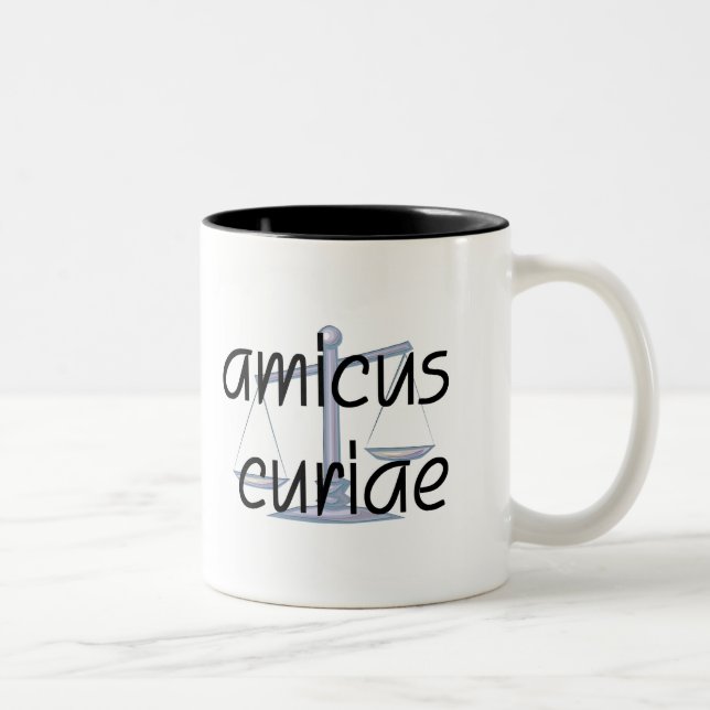 Amicus curiae.  Tasse d'avocat avec l'expression (Droit)