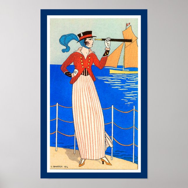 AMIE AVEC MODE DE BEAUTÉ NAUTIQUE ART DÉCO DE MONO (Devant)