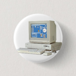 Amiga Family Computer System 1 Inch Round Button