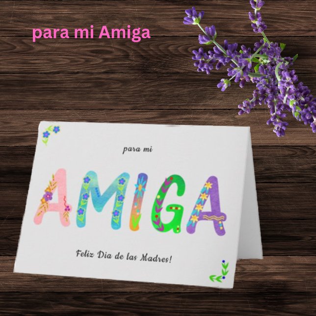 Amiga Spanish Floral Bohemian Mother's Day Card (Creator Uploaded)