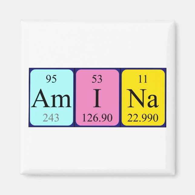 Amina periodic table name magnet (Front)