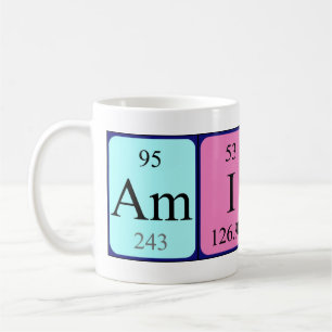 Aminah nom de table périodique mug