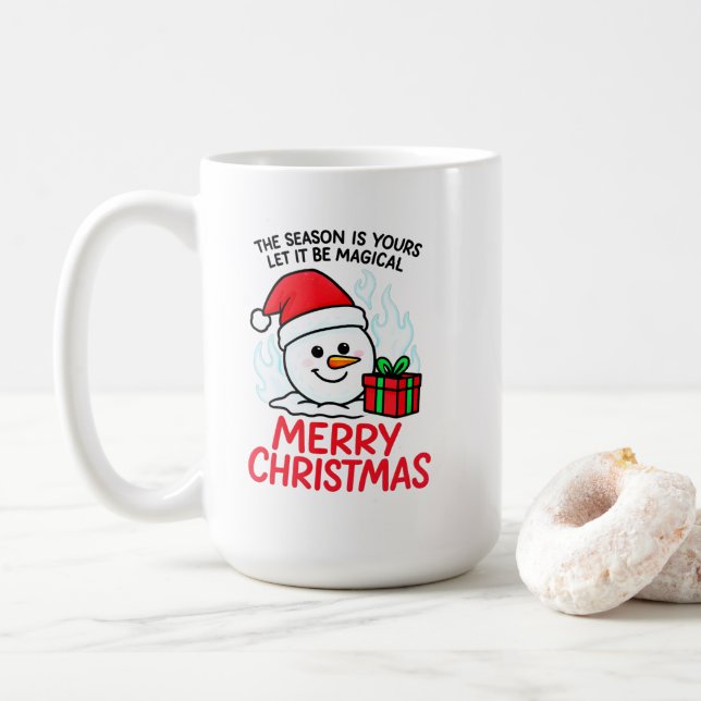 aming Snowman Merry Christmas Holiday cup (With Donut)