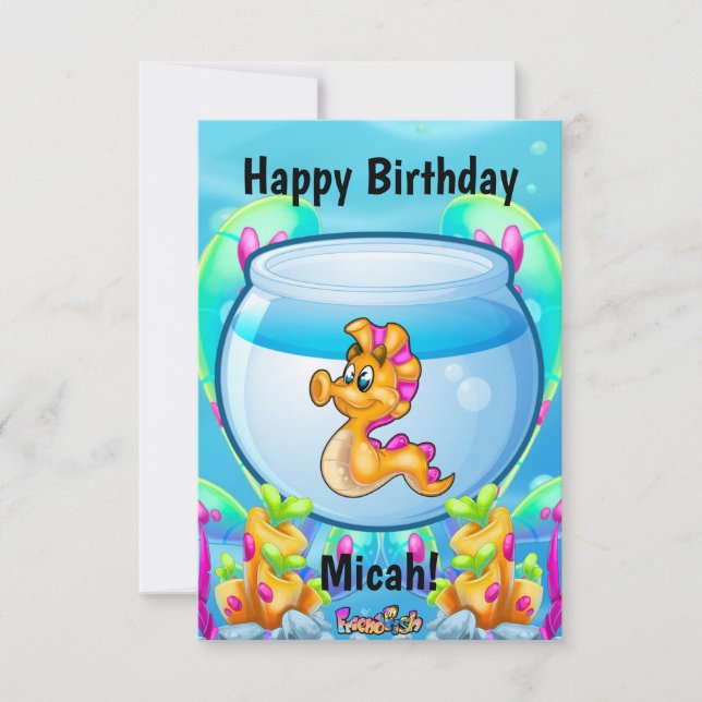 AmiPoisson caricature poisson mignon carte d'anniv (Devant)