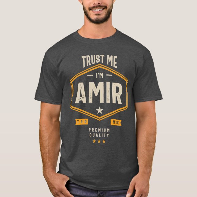 Amir Personalized Name Birthday Gift T-Shirt (Front)