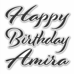 Amira name first name black Sticker birthday