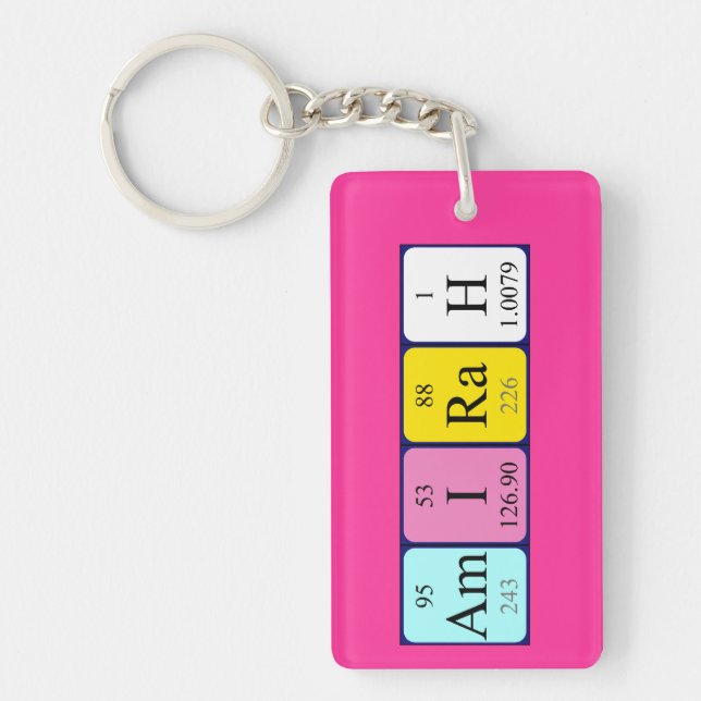 Amirah periodic table name keyring (Front)