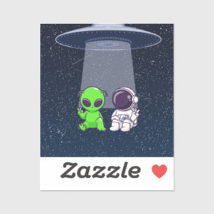 Amis avec des Aliens sur un autocollant ou un auto