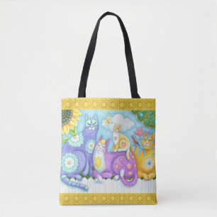 AMIS DE FELINE BLANCHE CHAT SAC FOURRE-TOUT Jaune
