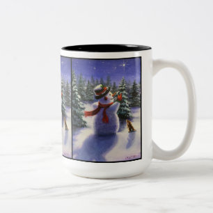 Amis de Noël Snowman et lapin tasse d'hiver