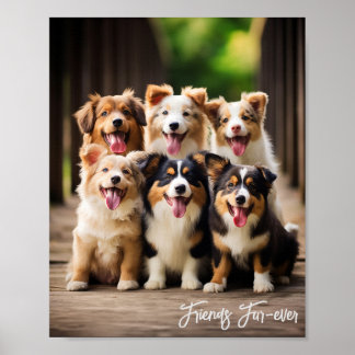 Amis de quatre ans : Poster mignon chiot