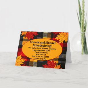 Amis et Flanelle Invitation écossaise de Friendsgi