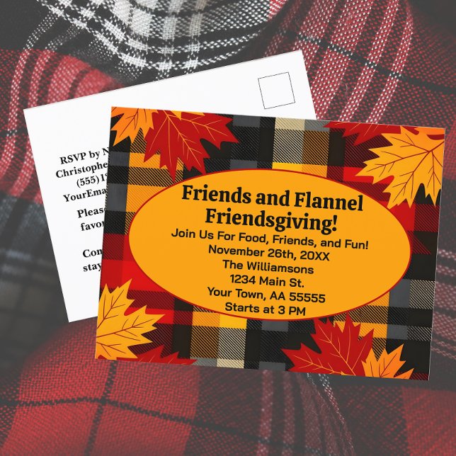 Amis et Flannel Friendsgiving Invitation (Créateur téléchargé)