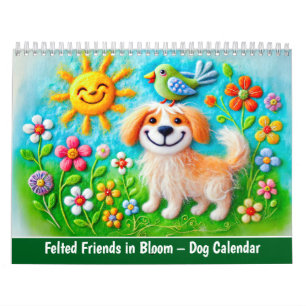 Amis feutrés en fleurs – Calendrier de chiens