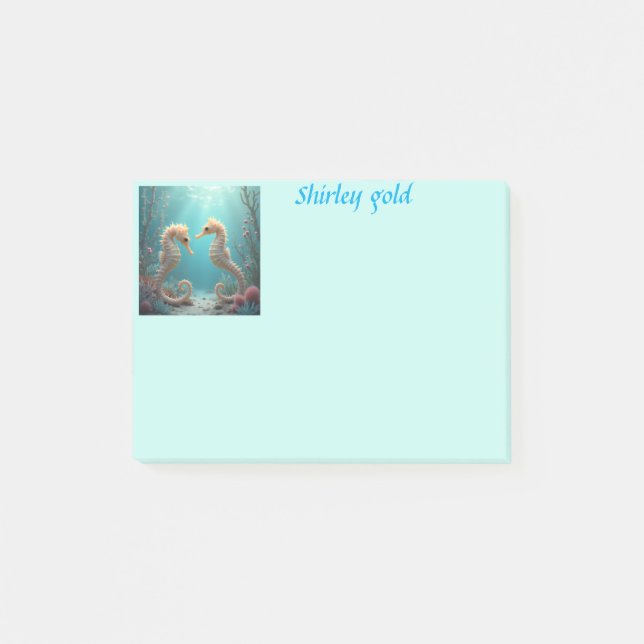 Amis hippocampes note post-it personnaliser (Devant)