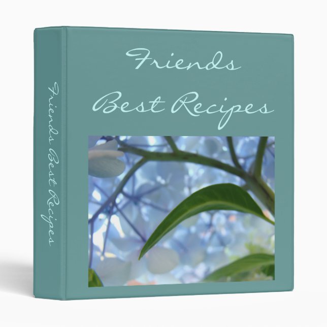 Amis Meilleures Recettes classeur Bleu Floral vaca (Devant/Côté)