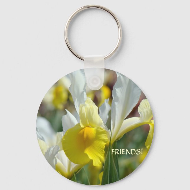 AMIS ! Porte-clés Fleurs d'iris jaune (Recto)