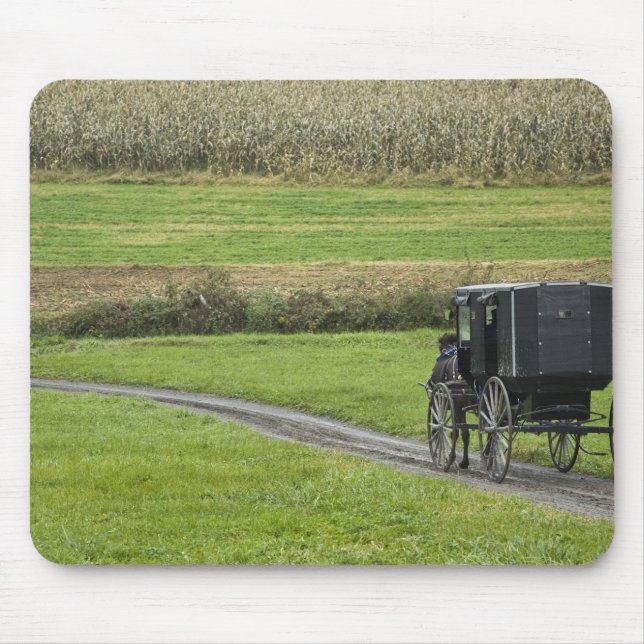 Amish buggy on farm lane, Northeastern Ohio, Mouse Pad (Front)