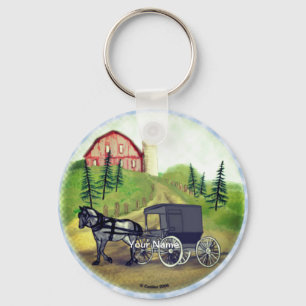 Amish Buggy Returning Keychain