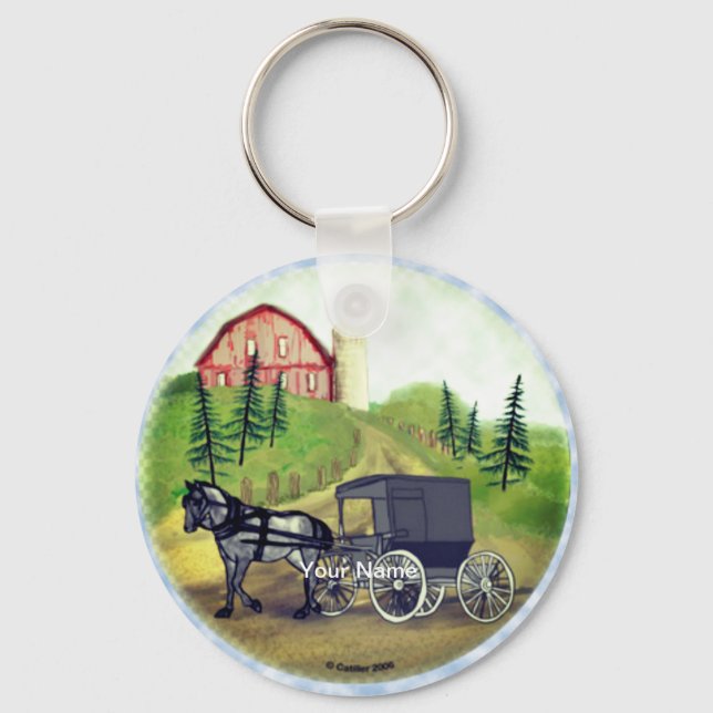 Amish Buggy Returning Keychain (Front)