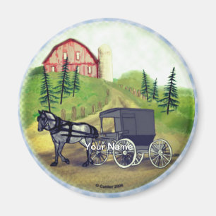 Amish Buggy Returning  Magnet