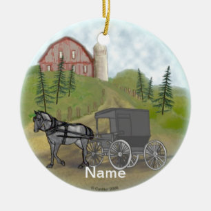 Amish Buggy Returning ornament
