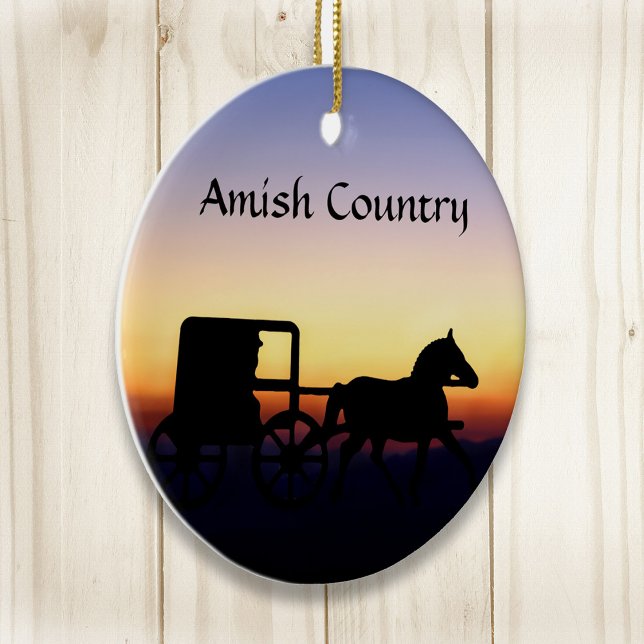 Amish Buggy Ride Ceramic Ornament (Creator Uploaded)