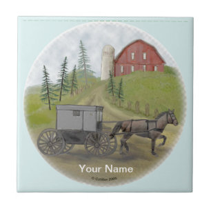 Amish Buggy Visiting tile