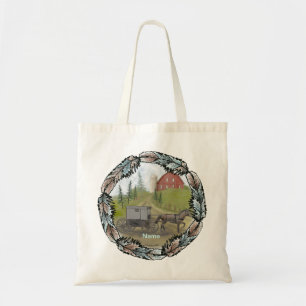 Amish Buggy Visiting  tote bag