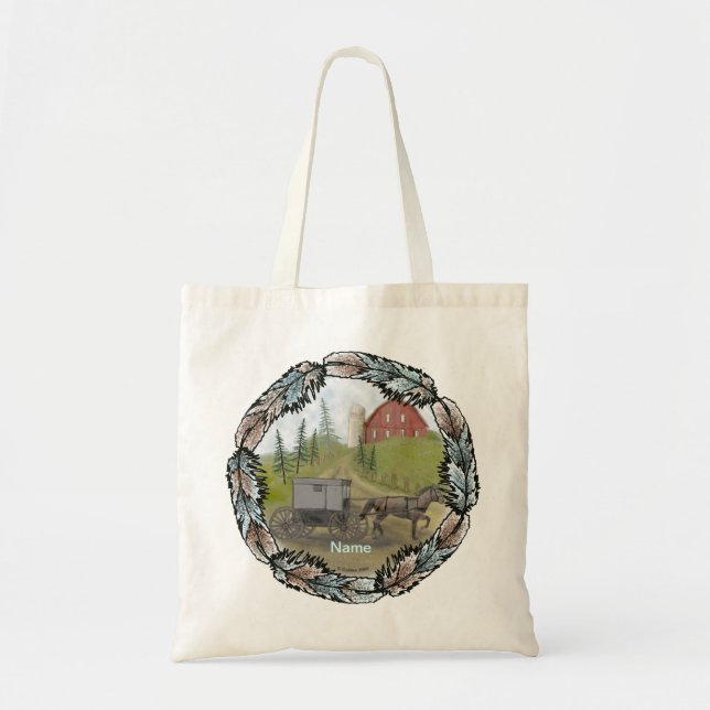 Amish Buggy Visiting  tote bag (Front)
