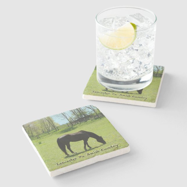 Amish Coasters, Beautiful Horse! Stone Coaster (Side)
