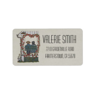 Amish Couple On Porch Swing Label