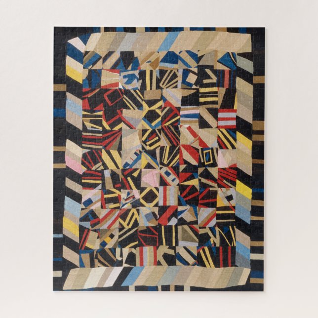 Amish crazy quilt jigsaw puzzle (Vertical)