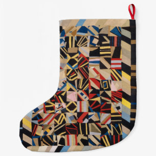 Amish crazy quilt large christmas stocking