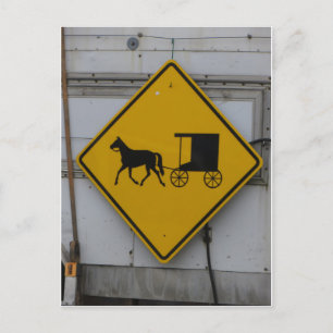 Amish Crossing Sign Postcard