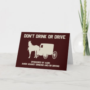 Amish - dont drink or drive card