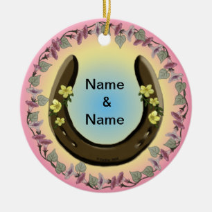 Amish Flower Horseshoe ornament