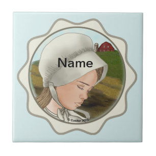 Amish Girl Bonnet  Tile